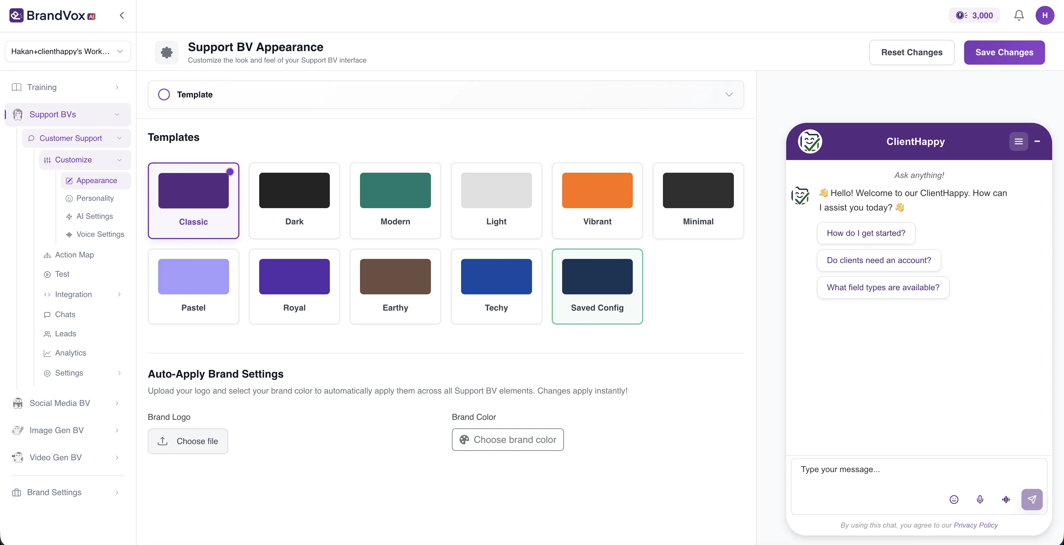 BrandVox AI Platform Dashboard