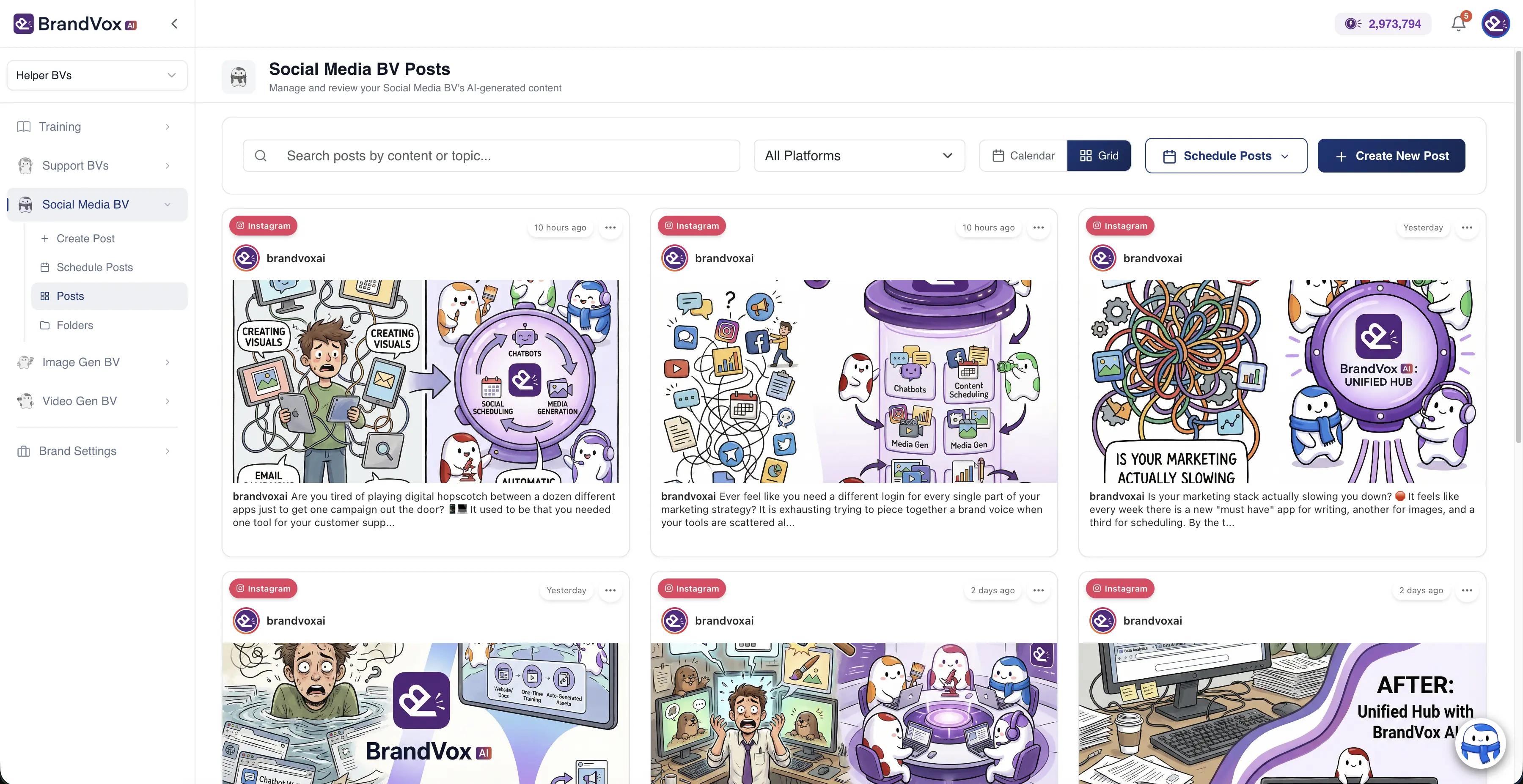 Social Media BV application screenshot