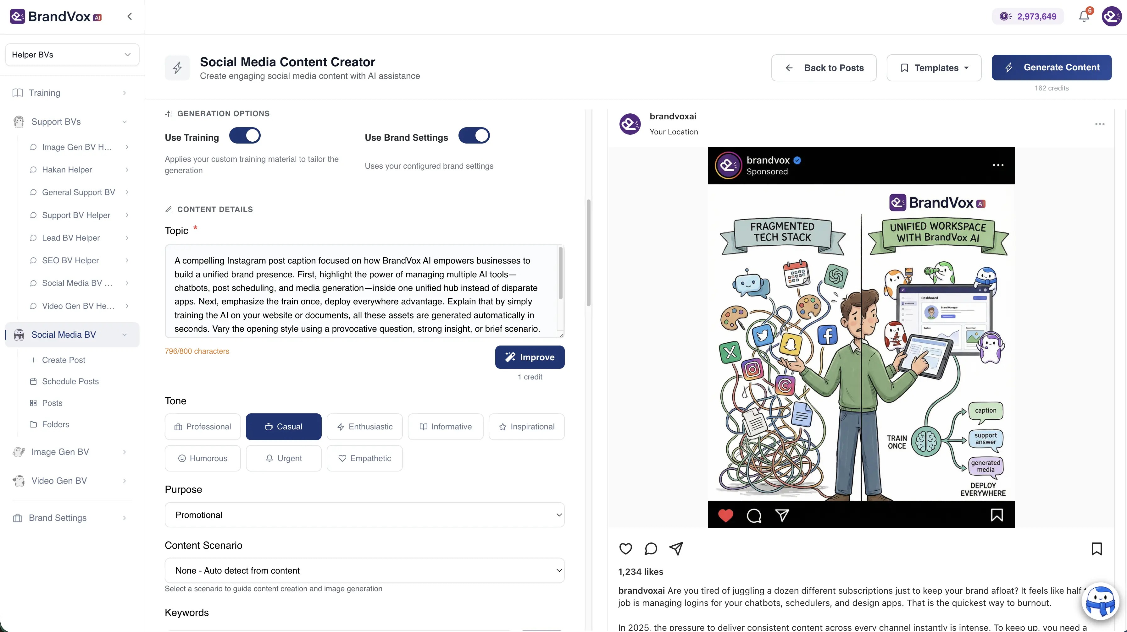 Social Media BV application screenshot